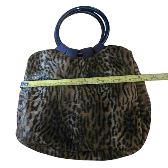 NEW 90s Original Custom Vintage Leopard Print Handle Bag and Thick Scarf - Picture 8 of 12